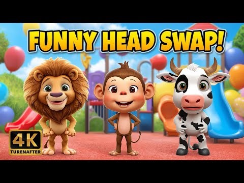 Unbelievable Head Swapping Game 🦁🐒🐄 | Funny Cartoon Animals for Kids