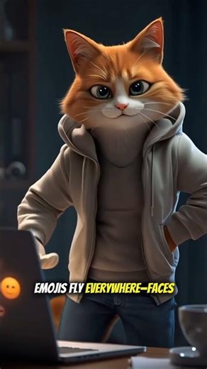 Typing Cat Gone Wild 😂 | Emoji Keyboard Chaos#shortvideo#animation#funny#cat#catcomedy