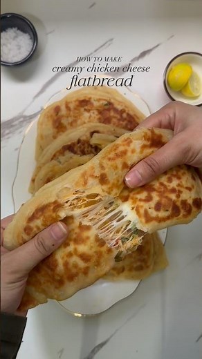 Creamy Chicken Cheese Flatbread!