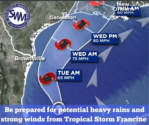 🌧️ Tropical Storm Francine is approaching with heavy rains! Lets do our part by keeping ditches and drains clear of debris. Proper waste management helps water flow freely and keeps our communities safe. 🗑️💧 | City of Houston Solid Waste Management