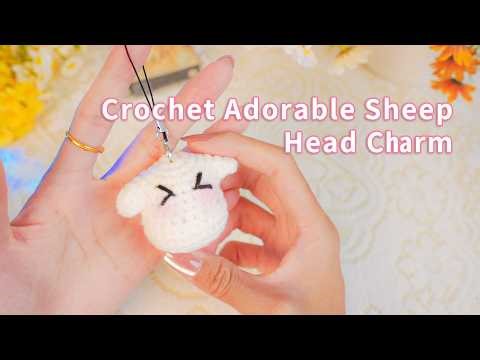 12 Crochet Adorable Sheep Head Charm