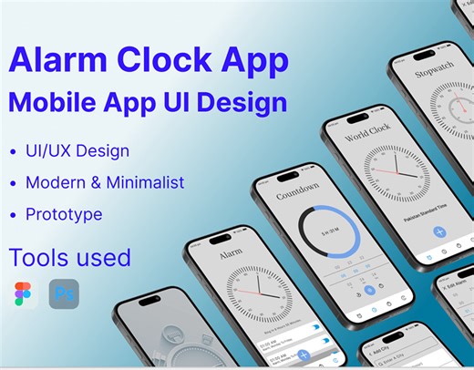 Clock Alarm App user interface design - Mahmood Alam☀