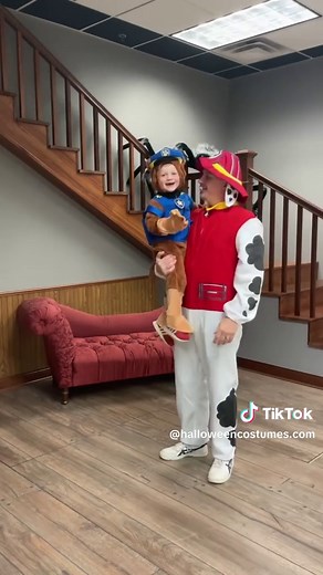 Chase is on the case! Paw Patrol costumes! #pawpatrolmovie #fathersoncostumes #halloweencostumes2023 #toddlercostumes