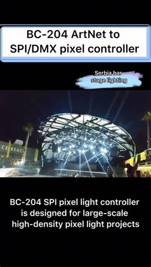 BC-204 Bincolor 4 Ports Artnet to SPI/DMX pixel light controller