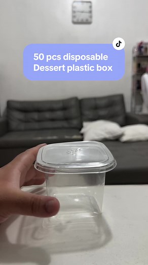 50 pcs Disposable Dessert Plastic Box for Business Use