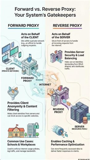 Forward vs Reverse proxy Interview cheat seat | System design