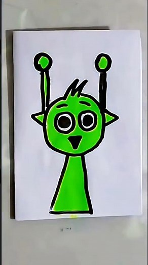 Cute Neon Alien Drawing 👽✨ | Easy & Satisfying Art