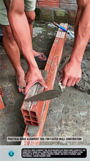 Practical Brick Alignment tool for Faster Wall Construction #tools
