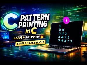 Pattern Printing in C | Pattern - 6| Simple & Easy Tricks 🔥 | Exam & Interview