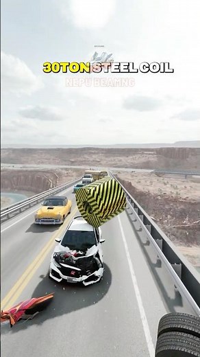 Steel coil 🫣😱 |BeamNG.Drive #beamngdrive #beamng #beamngcrashes