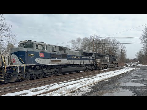 NS 9962 leads NS 24X through Piscataway NJ with NS 1070 Wabash heritage trailing 2/16/2026