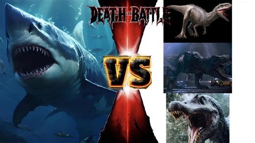 （生死对决）巨齿鲨VS暴虐 rexy 战神棘