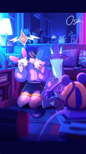 おしるこ on Instagram: "life with Electric⚡️ music by @stuffed.tomato @refeeld #poke #pokemon #pokémon #illust #illustration #paint #painting #draw #drawing #drawing🎨 #anime #animation #toxtricity #plusle #minun #rotom #dedenne #nintendo #ポケモン"