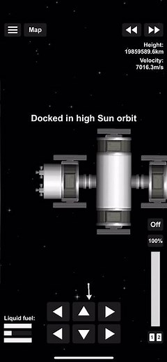 Docking tutorial in space flight simulator