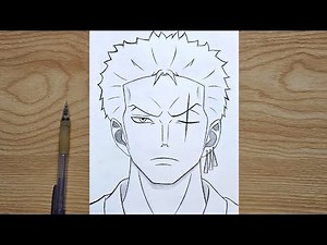 How to draw Zoro | Roronoa Zoro from One Piece step by step | Easy anime drawing tutorial