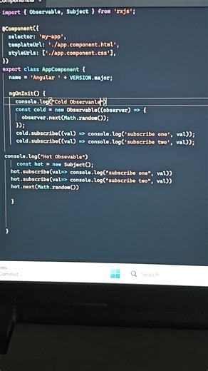 tcs interview question cold vs hot observable