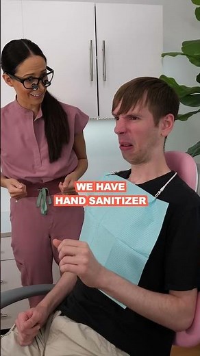 mouthwash vs hand sanitizer at the dentist #shorts