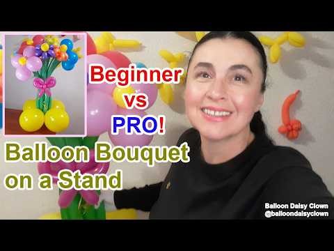 DIY Balloon Bouquet on a Stand: Beginner vs PRO! (Stands Anywhere 🎈)