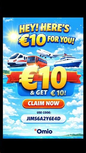 get €10 OFF Tickets! Omio Promo Code 2026 ✈️🚆 (jims6a2y6e4d)