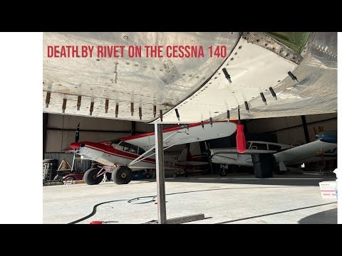 Riveting the structure to get the Cessna 140 back on its gear ‪@salvageskies‬