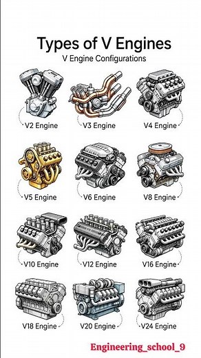 Types of V Engines Explained | V2, V4, V6, V8, V10, V12, V16, V18, V20 & V24 Engine Configurations⚙️