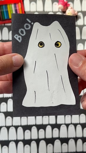 DIY Halloween Card Tutorial | Cute Ghost Cat Card Idea | Easy Handmade Spooky Halloween Craft