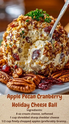 321K views · 872 reactions | Apple Pecan Cranberry Holiday Cheese Ball | Cakecrafted Recipes | Facebook