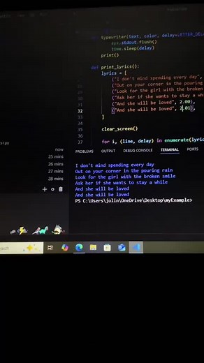Learn Python Through 'She Will Be Loved' Lyrics