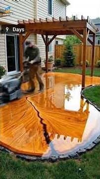 giant tree slice epoxy patio floor #shorts #youtubeshorts #viralshorts #shortvideo