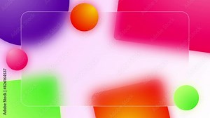 Abstract colorful squares with blurred lines on a soft blue background create a modern design