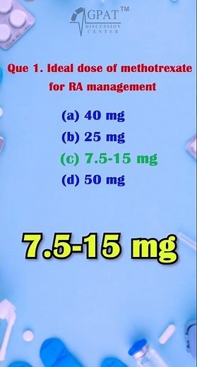 Ideal Dose of Methotrexate for Rheumatoid Arthritis | Important MCQ #methotrexate