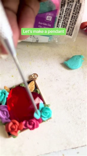 Hand made pendant #polymerclay #pendantmaking #giftforher #handmadecraft #polymerclayjewelry #sculpey #fyp #viral