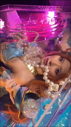 can't wait to show you the results! 🥺 — #waterphotoshoot #seraphine #seraphinecosplay #cosplay #photoshoot #behindthescenes