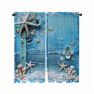 Beach Window Curtains: Nautical Coastal Decor, Custom Sizes - Etsy