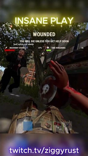 Luckiest stand up ever #rust #rustgame #rustclips #rustpvp #ziggyrust