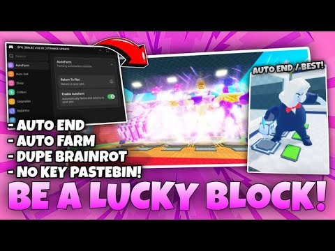 Be A Lucky Block Script - Auto Farm, Dupe, Auto End, Instant Special, Auto Rebirth, Spawner & More!