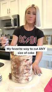 7.9K views · 33 reactions | Made myself a Chocolate Peanut Butter Cake. It was delicious!!! The PB frosting is my favorite!  this is my favorite way to cut any size of cake. #theblondewhobakes #DeserveADrPepperDuet #cake #cakecutting #cakedecorating #food #foodie #howtocutcake #tiktokpartner #learnontiktok | Sweet Cake | Facebook