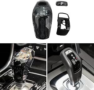 LEOHUNPAIL Crystal Automatic Shift Knob with Button, Compatible with Most Range Rover, Jaguar car Shift Lever selector