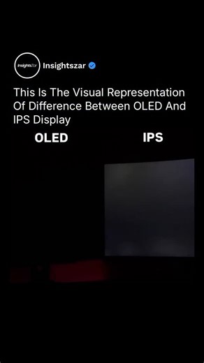 DailyInsights on Instagram: "This visual shows the fundamental difference between OLED and IPS displays, where OLED pixels emit their own light and can turn completely off to create true blacks and infinite contrast, while IPS panels rely on a constant backlight that leaks through even dark areas, resulting in grayer blacks and lower contrast, making the comparison a clear example of why OLED images appear deeper, sharper, and more lifelike, especially in dark scenes. Via-@oled_vbs"