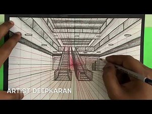 Shopping Mall in 1-Point Perspective | Tutorial | #perspective #composition #drawingtutorial #draw