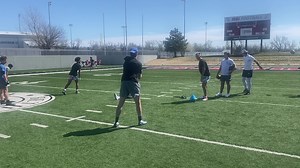 Southwestern College QB Carson Riney getting in some spring break work with @CoachGeorge5 #QBi Banging that skinny inside the 20 and a back shoulder wheel, poised for a great year. #Growth | QB Impact Academy