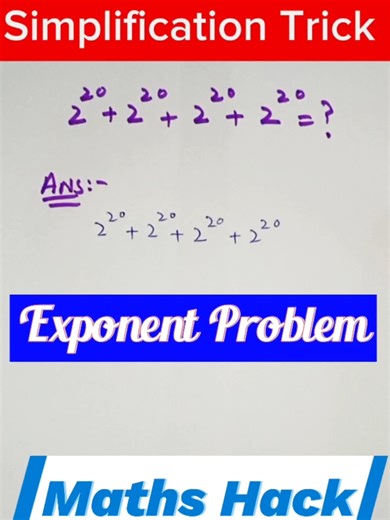 Nice Exponential Problem |Maths Hack | Solution Point #tricks #shorts