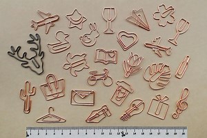 Rose Gold Cute Paperclips - 26 Cute Designs - Planner/journal Accessory - Rose Gold Stationery - UK Stock - Stocking Filler - Cute Shapes - Etsy