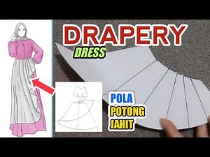 DRAPERY TUTORIAL With Pleated Waist Complete Easy to understand/Drapery Dress