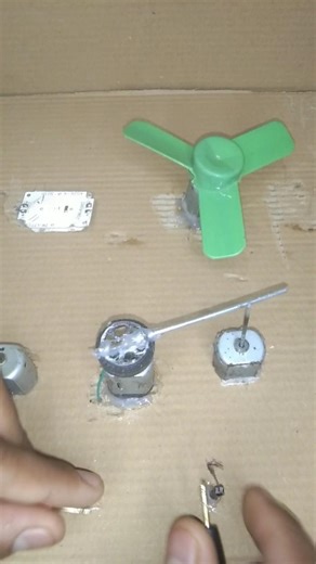 Green Fan & Blue Light With Switch machine #dcmotor #project