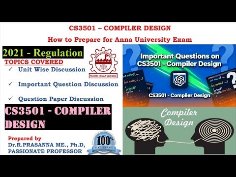 Anna University Exam Preparation-CS3501 - Compiler Design Important Questions