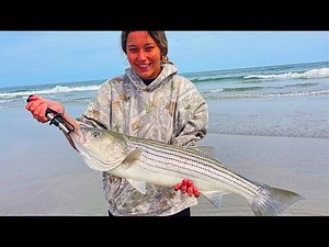 SURF FISHING for STRIPED BASS in Cape May County, NJ