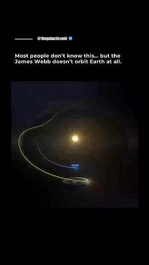 The James Webb Space Telescope orbits around L2, a point 1.5 million km from Earth where the gravity of the Sun and Earth balance. 🌌 This location keeps Webb stable with very little fuel, far from heat and light — perfect for capturing faint infrared signals from deep space. But being that far away also means no repairs are possible. Webb stays in position with small thruster burns, and it has been operating smoothly at L2 since 2022. #JWST #space #astronomy | The Galactic Void