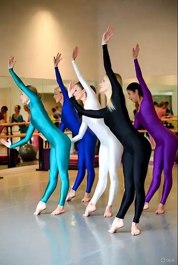 Dance Studio: Group of five dancers in unitards