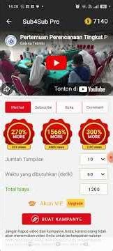 promote atau kampanye aplikasi sub4sub pro untuk menambah jam tayang youtube